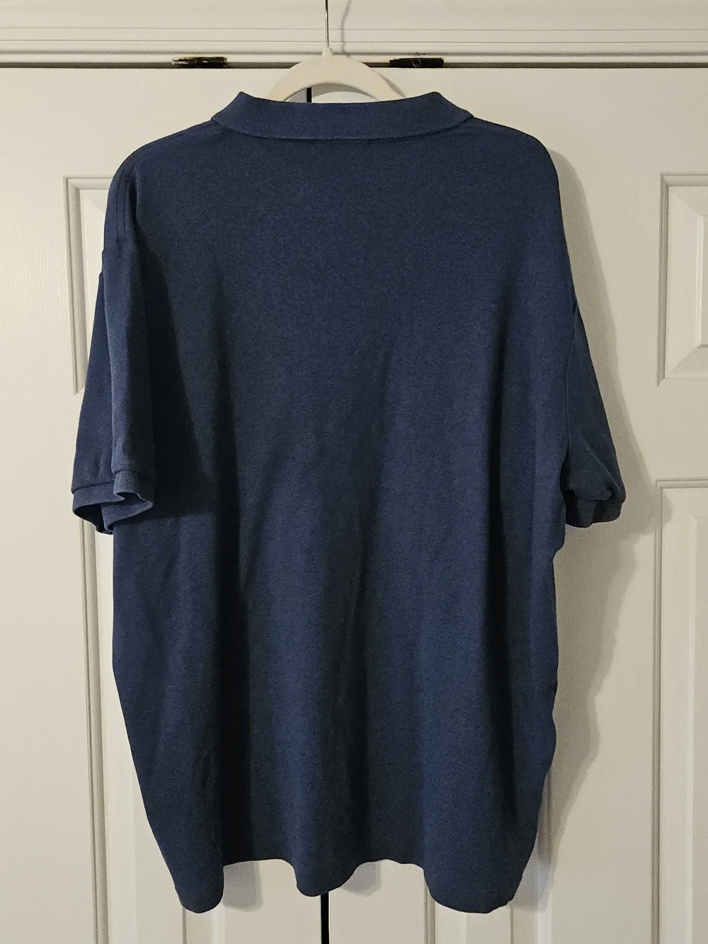 Polo Ralph Lauren Men's XL Blue Solid Polo Shirt Short Sleeve Cotton Red Pony
